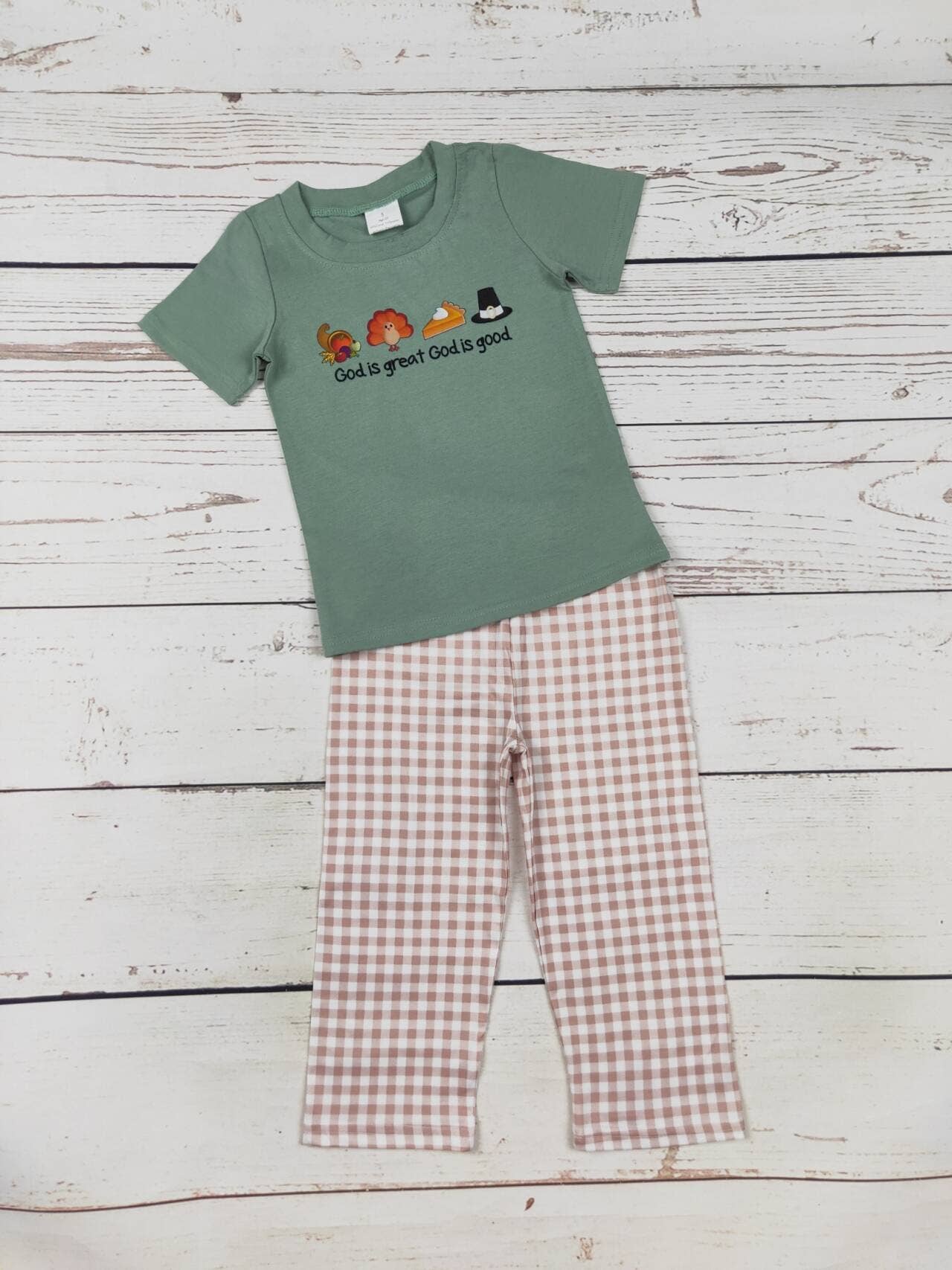 Boys Checkered Turkey Set