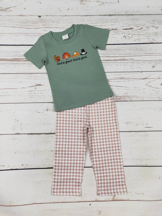 Boys Checkered Turkey Set