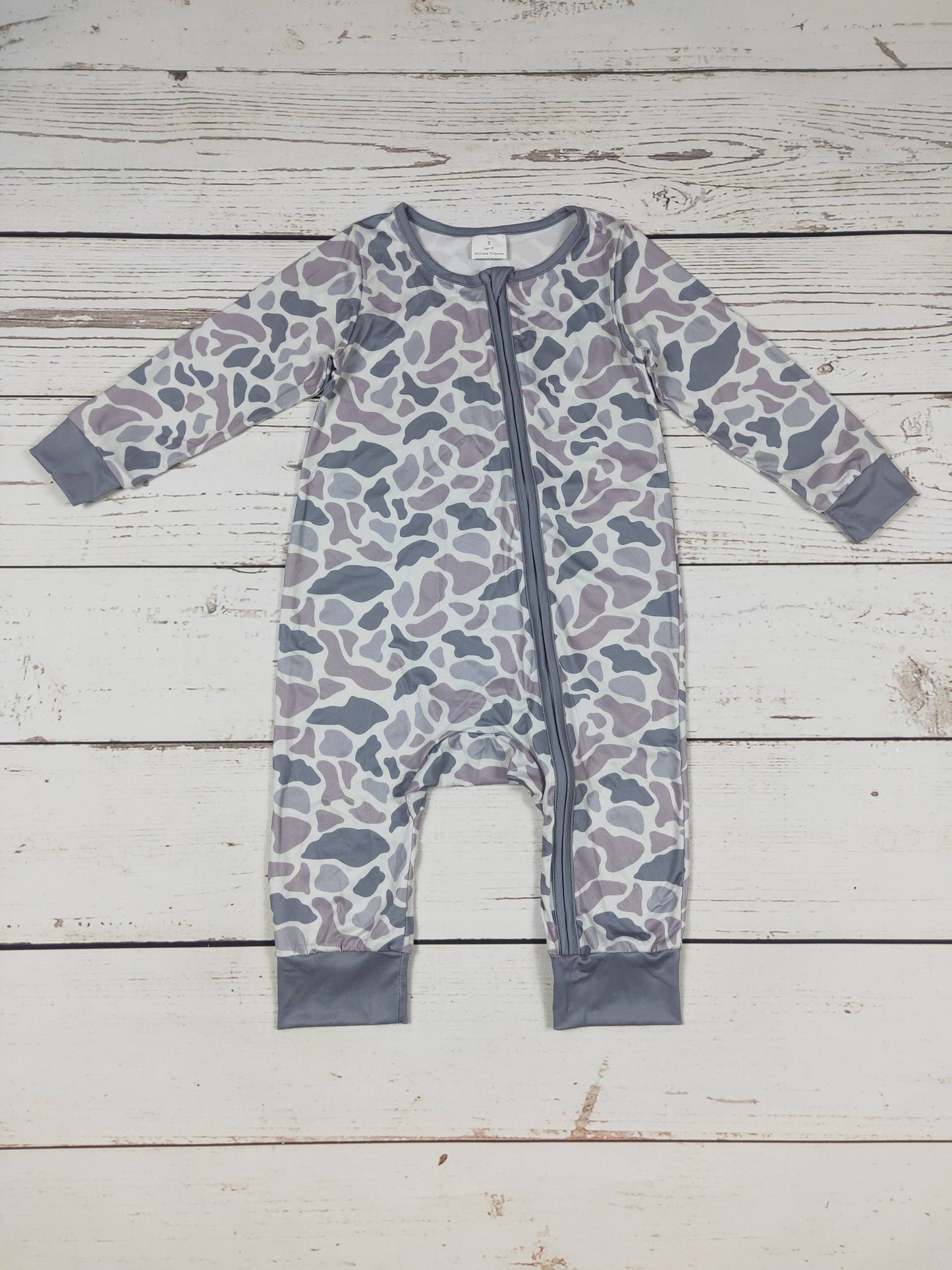 Baby Camouflage Print Zip Romper